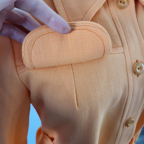 Vintage 1970s Orange Groovy Belted Jacket Shacket Lightweight - Picture 4 of 12